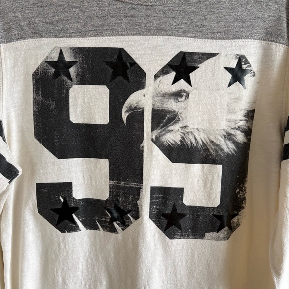 American Eagle OF Vintage Off-White Gray M Long Sleeve Pullover Y2K 99 Pinkman - Picture 2 of 5